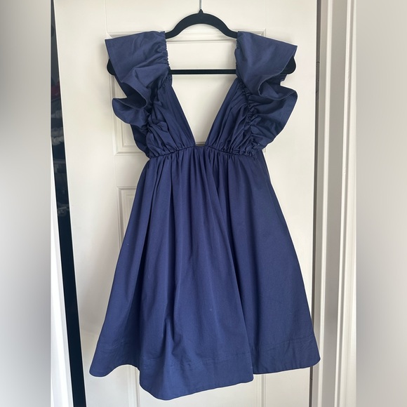 For Love & Lemons Clementine Mini Dress Navy Blue Size XS - Picture 1 of 6